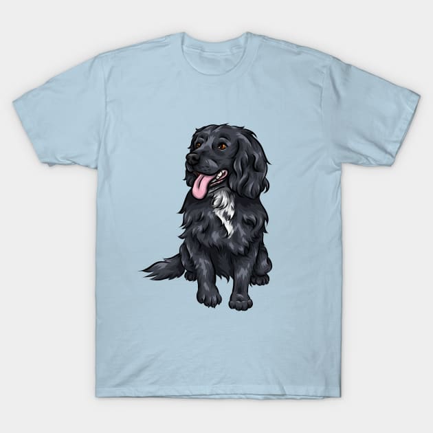 Cute Black Cocker Spaniel Dog T-Shirt by Shirin Illustration